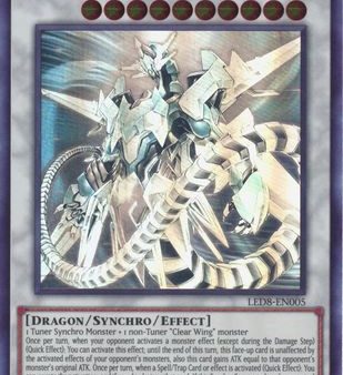 Crystal Clear Wing Synchro Dragon [LED8-EN005] Ghost Rare For Discount