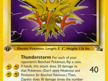 Zapdos (30 62) [Fossil 1st Edition] Discount