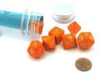 7 Heavy Dice Set - Lab Dice 4 - Orange Turquoise - CHX30038 For Cheap