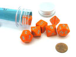 7 Heavy Dice Set - Lab Dice 4 - Orange Turquoise - CHX30038 For Cheap