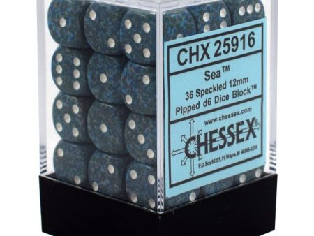 36 Speckled Sea 12mm D6 Dice Block - CHX25916 Discount