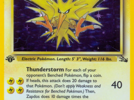 Zapdos (15 62) [Fossil 1st Edition] For Sale